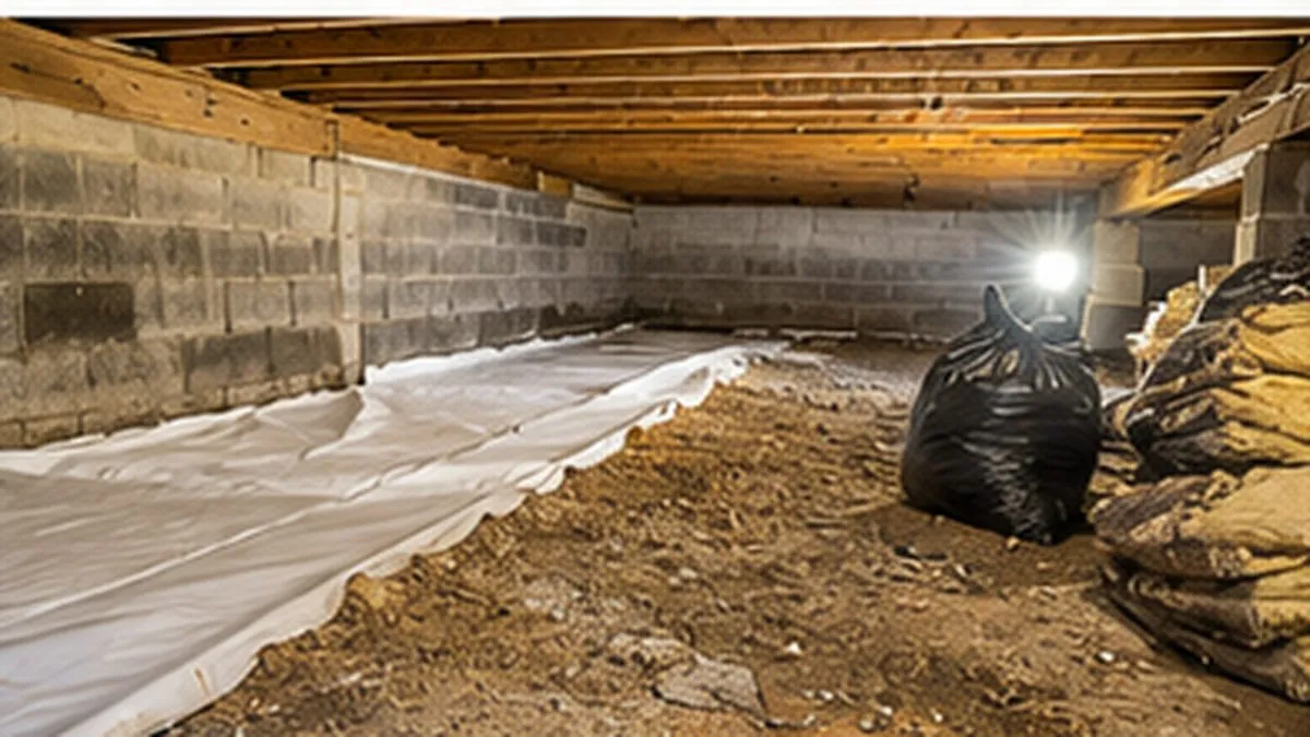 Structural crawl space repair in progress in a Raleigh home